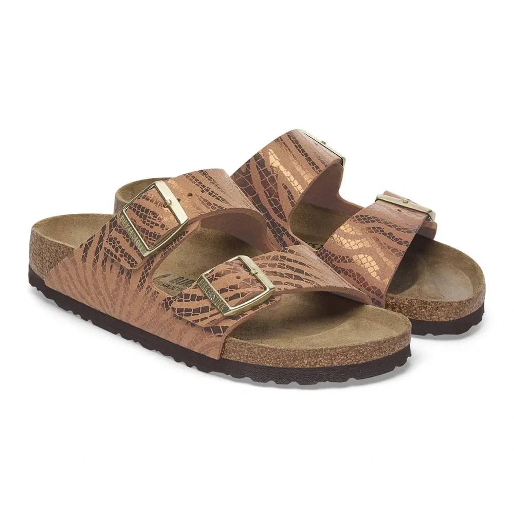 Birkenstock Arizona Synethics Pecan Zebra Print Sandal - Picture 2 of 8